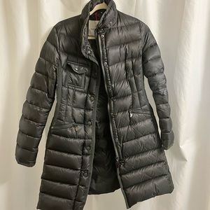 Moncler Gray Women’s Hermico Puffer Coat Size 0 Fitted Medium-Length